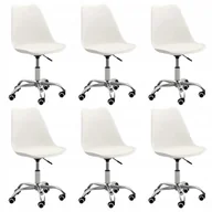 Krzesła - vidaXL Lumarko Krzesła stołowe, 6 szt., białe, sztuczna skóra! 3068576 - miniaturka - grafika 1