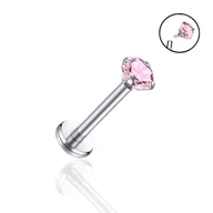 Kolczyki - Kolczyk Tytanowy Labret z cyrkonią 1,2/8/3 - miniaturka - grafika 1