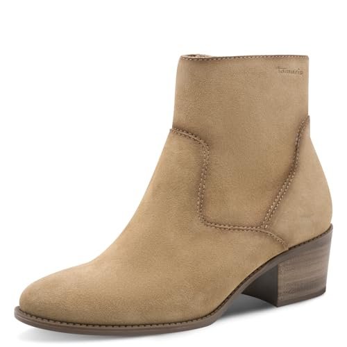 Tamaris Damen Boot Heel 1-25329-45, damskie botki, beżowe, 38 EU, Beżowy, 38 EU