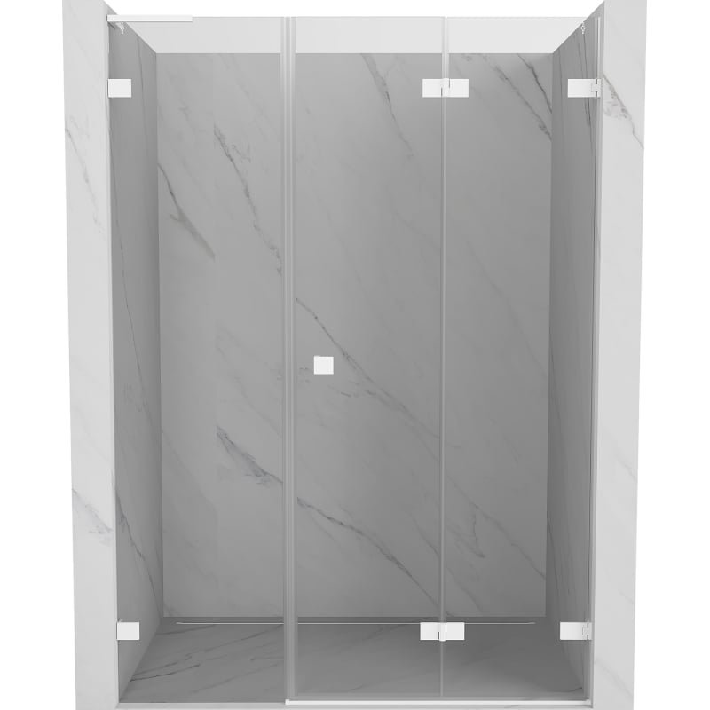 Mexen Lunar-F L drzwi prysznicowe składane prawe 110 cm, transparent, białe - 836SL-110-050-20-00-P