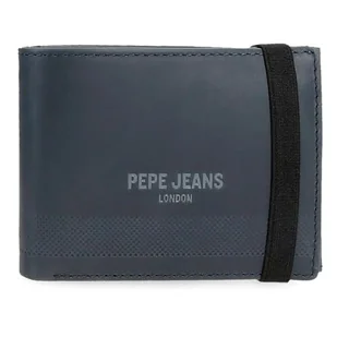 Pepe Jeans Głęboki portfel z elastyczną wstążką niebieski 11,5x8,5x1 cm Skóra by Joumma Bags, Niebieski, Talla única, Portfel z elastyczną tasiemką - Portfele - miniaturka - grafika 1