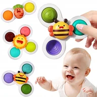 Zabawki do kąpieli - 3X Fidget spinner ZABAWKA DO KĄPIELI sensoryczna z przyssawką GRZECHOTKA YB-11631 - miniaturka - grafika 1