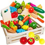Zabawki AGD - Drewniane Warzywa Owoce Do Krojenia na magnes - miniaturka - grafika 1