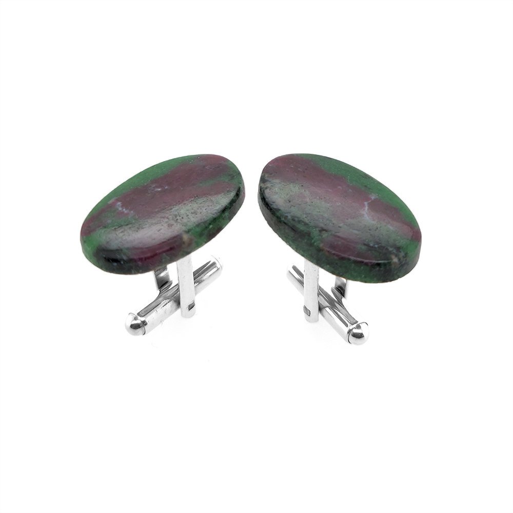 Srebrne spinki do mankietów Zoisyt z rubinem (S670) Srebro [925]