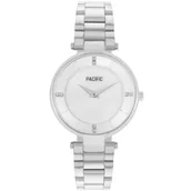 Zegarki damskie - Srebrny damski zegarek z bransoletą PACIFIC X6119-07 - miniaturka - grafika 1