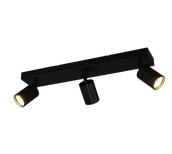 Lampy ścienne - SOKA 867700332 listwa ze spotami czarne ryflowane tuby 3xGU10 - miniaturka - grafika 1