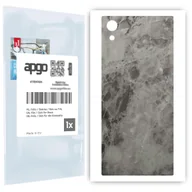 Szkła hartowane na telefon - Folia naklejka skórka strukturalna na TYŁ do Sony Xperia XA1 -  Marmur Czarny - apgo SKINS - miniaturka - grafika 1
