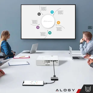 Adapter przejściówka HUB 3w1 USB-C na HDMI USB-A USB-C 4K 60Hz Alogy szary - Kable - miniaturka - grafika 12
