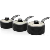 Zestawy garnków i patelni - SWAN SWAN_Zestaw 3 częściowy Retro BLACK SWPS3020BN - miniaturka - grafika 1