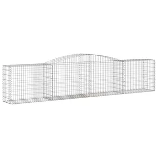 Kosze gabionowe, 8 szt, 400x50x80/100 cm, galwanizowane żelazo - Ogrodzenia - miniaturka - grafika 4