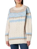 Swetry damskie - blonda Damski sweter z dzianiny 15425016-BL01, beżowy brązowy niebieski, XL/XXL, beżowy, brązowy, niebieski, XL-XXL - miniaturka - grafika 1