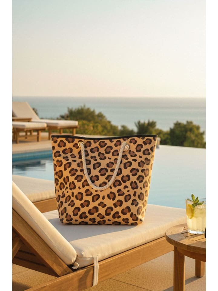 Lucky Bees Torba plażowa w kolorze beżowym - 56 x 35 x 15 cm