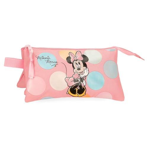 Joumma Disney Minnie Coquette Triple piórnik Różowy 22x12x5 cms 1,32l Poliester, Różowy kolor, Talla única, Potrójne etui