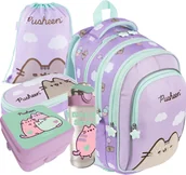 Zestawy szkolne - ZESTAW Szkolny Plecak Tornister Kotek Pusheen Violet Fioletowy 5 Elementów - miniaturka - grafika 1