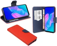 Portfele - cofi1453® Etui Book "Fancy" kompatybilne z HUAWEI P40 LITE E pokrowiec na telefon etui na portfel pokrowiec ochronny z funkcją podstawki, miejsce na kartę czerwono-niebieski - miniaturka - grafika 1