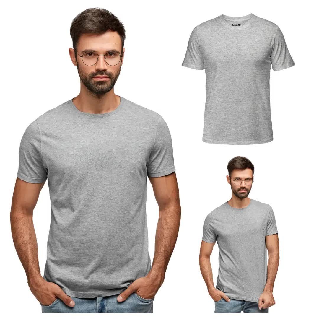 Koszulka męska BAWEŁNA TURECKA szary T-shirt Captain Mike XXL