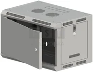 Szafy rack - Szafa wisząca 19" 9U 600x500, niedzielona, DRZWI METALOWE jednoskrzydłowe, tył osłona pełna, osłony boczne ruchome perforowane, kolor szary, 4 belki, FLAT PACK ALANTEC - miniaturka - grafika 1