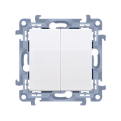 Wyłączniki światła i elektryczne - Wyłącznik podwójny SIMON 10 szybkozłączka - biały - miniaturka - grafika 1