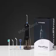 Irygatory do zębów - Smilesonic AquaFlow BLACK irygator bezprzewodowy z 5 końcówkami - miniaturka - grafika 1