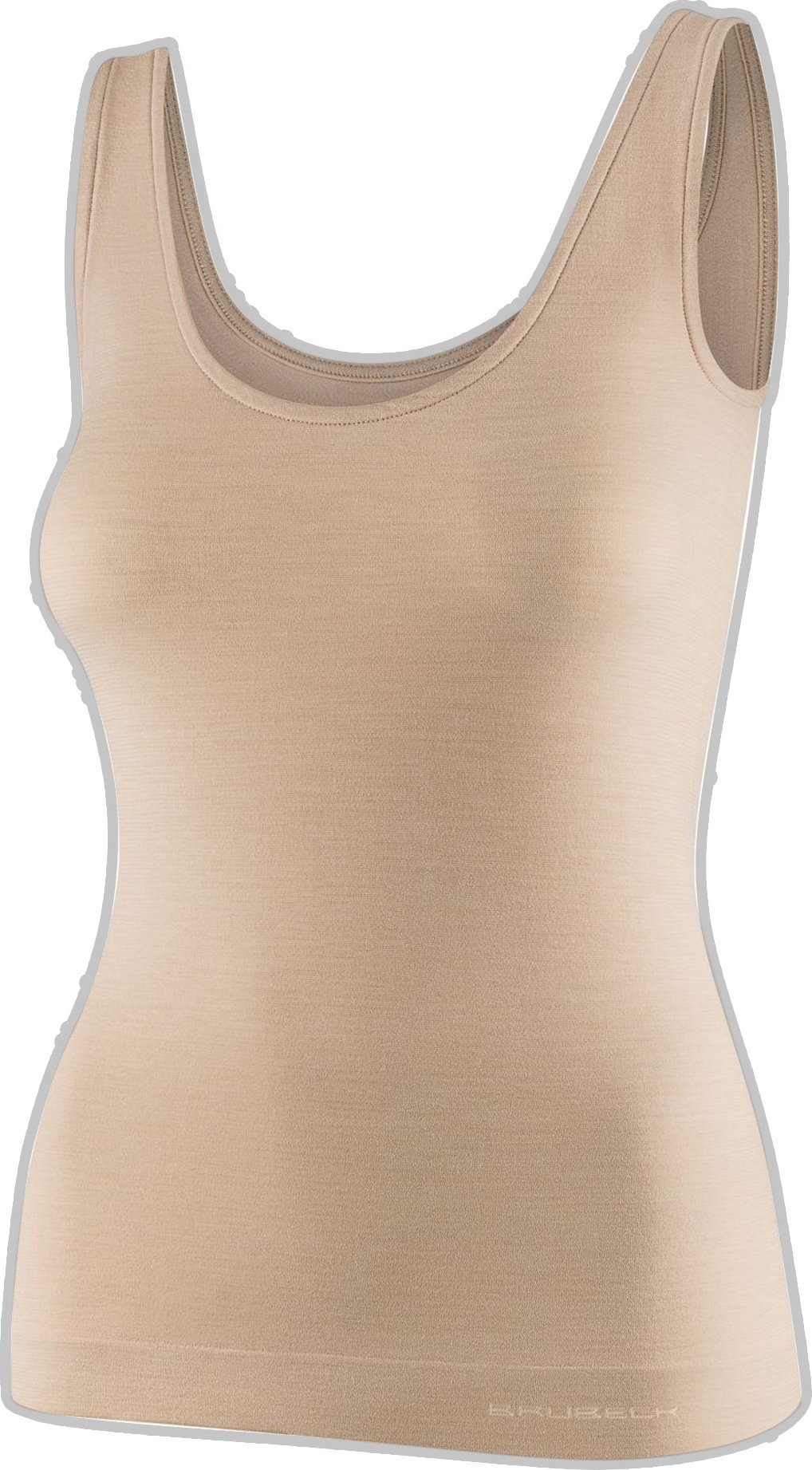 Brubeck TA1059W Koszulka damska bez rękawów COMFORT MERINO beżowy L