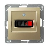 Gniazdka elektryczne - Ospel Gniazdo ścienne IMPRESJA MODUŁ głośnikowe Pojedyncze złoty metalik GG-1Y/m/28 - miniaturka - grafika 1