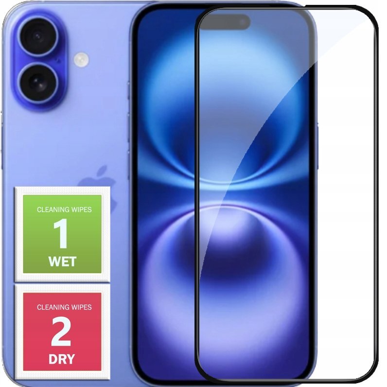 SZKŁO HARTOWANE DO APPLE IPHONE 16 PEŁNE NA CAŁY EKRAN SZKIEŁKO 5D 9H