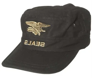 Czapka MIL-TEC Cap "NAVY SEALS" Black  - Odzież taktyczna i umundurowanie - miniaturka - grafika 1