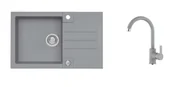 Zlewozmywaki z baterią - Alveus Zestawy - Zestaw zlewozmywaka Rock 130 i baterii Tonia, beton SETA067 - miniaturka - grafika 1