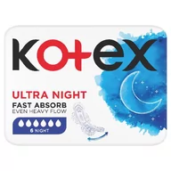 Podpaski - KOTEX Ultra Night Podpaski, 6 sztuk - miniaturka - grafika 1