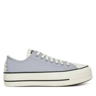 Trampki damskie - Trampki Converse Chuck Taylor All Star Lift Platform Crafted Laces A12553C Fioletowy - miniaturka - grafika 1
