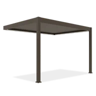Kratki i pergole - Automatyczna pergola przyścienna ELEGANCE WALL AUTOMATIC 3x4 z oświetleniem LED Taupe - Gutroof - miniaturka - grafika 1