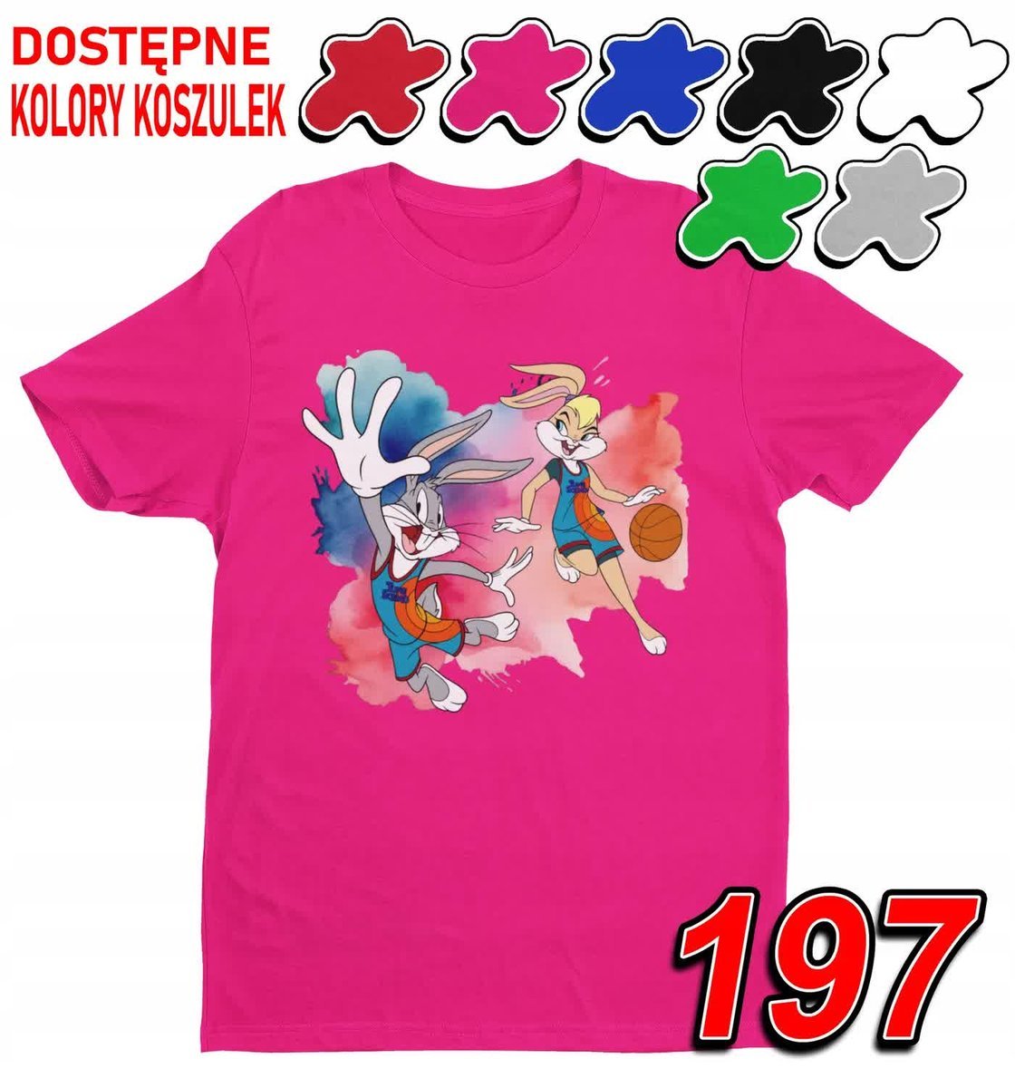 Dziecięca Koszulka T-Shirt Z Nadrukiem Królik Bugs Lola Looney - L 146-152