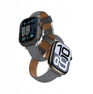 Akcesoria do smartwatchy - Skórzany pasek AMAZINGTHING Class Band do Apple Watch 45 / 46 / 49 mm - szary - miniaturka - grafika 1