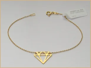 Bransoletka DIAMENT srebro pozłacane 24K - Bransoletki - miniaturka - grafika 1