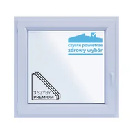 Okna - Okno PCV 3-szybowe fasadowe O5L białe 865x835 mm otwierane do wewnątrz lewe TROCAL 76MD Witraż - miniaturka - grafika 1