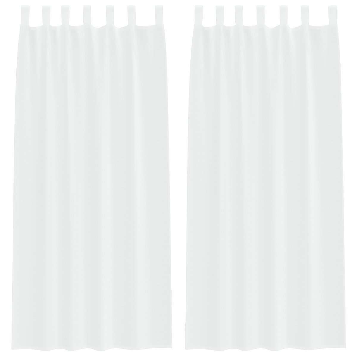 vidaXL Zasłony z zasłonami 2 pcs Biały 140 x 260 cm Poliester