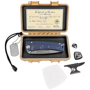 Nóż składany Medford Marauder-H Tanto Blue Titanium, Tumbled S45VN by Greg Medford - Noże - miniaturka - grafika 8