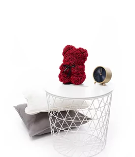 Miś Gustaw, miś z róż Rose Bear, bordowy, 25 cm - Sztuczne kwiaty - miniaturka - grafika 1