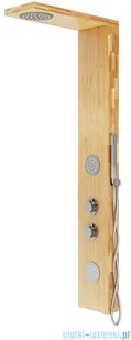 Corsan Balti panel prysznicowy z termostatem chrom drewno bambusowe B-001TCH | - Panele prysznicowe - miniaturka - grafika 4