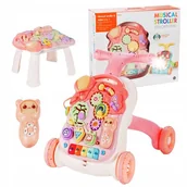 Chodziki - CHODZIK DLA DZIECKA PCHACZ INTERAKTYWNY STOLIK EDUKACYJNY 3w1 PIANINKO - miniaturka - grafika 1