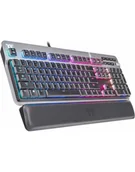 Klawiatury - D-E layout - Thermaltake Argent K6 RGB, gaming keyboard titanium, Cherry MX Low Profile RGB Red - miniaturka - grafika 1