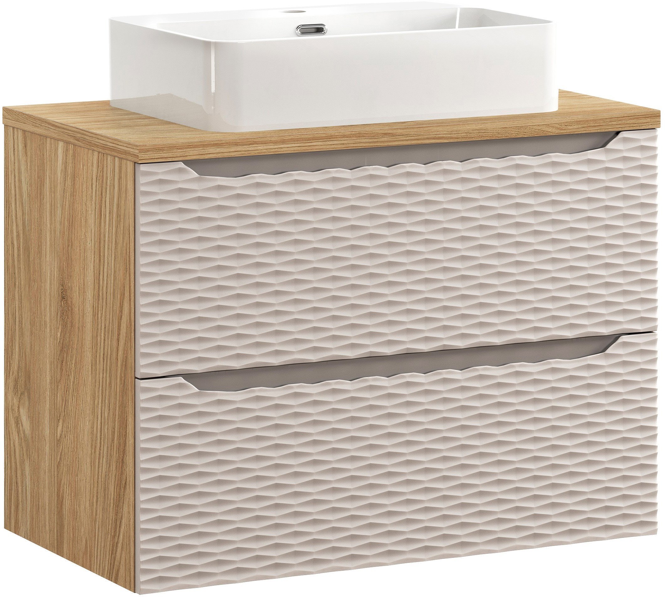 Zestaw meblowy 80cm z blatem i umywalką nablatową Trust