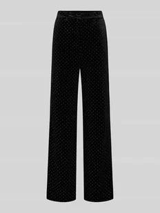 Spodnie z aksamitu z wysokim stanem model ‘HELLA’ - Spodnie damskie - miniaturka - grafika 1