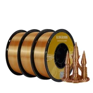 Filamenty i akcesoria do drukarek 3D - filament do drukarek 3D, trójkolorowy materiał jedwabny, szpula bez pęcherzyków powietrza, złoto-srebro-miedź - miniaturka - grafika 1