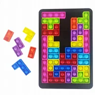 Zabawki sensoryczne - Zabawka Tetris Pop It Układanka Puzzle Gra Bąbelki 3W1 Edukacyjne Kreatywne - miniaturka - grafika 1