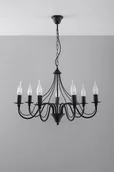 Lampy sufitowe - Sollux Lighting Żyrandol MINERWA 7 czarny - miniaturka - grafika 1