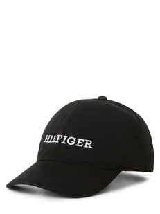Tommy Hilfiger Czapka męska Mężczyźni Bawełna czarny jednolity, ONE SIZE - Czapki męskie - miniaturka - grafika 1