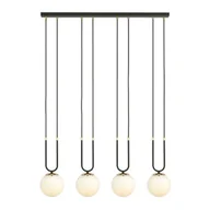 Lampy sufitowe - Emibig GLAM 4 BLACK/OPAL 1112/4 lampa wisząca szklane klosze GLAMOUR 1112/4 - miniaturka - grafika 1