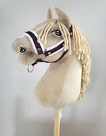 Zabawki i gry sportowe - Kantar regulowany dla konia Hobby Horse A3 śliwkowy białym futerkiem - miniaturka - grafika 1