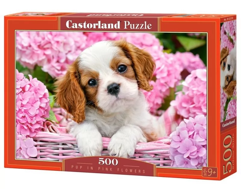 Castorland Puzzle Pup in Pink Flowers 500